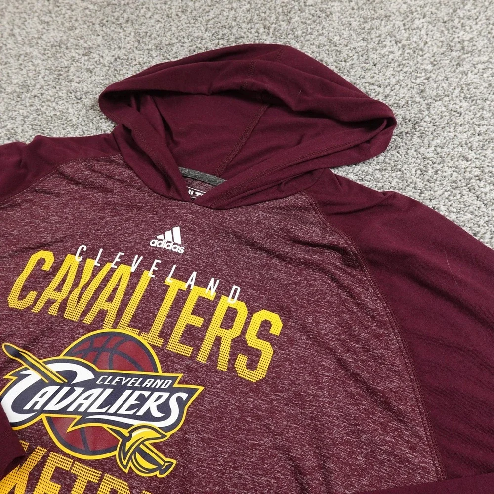 Cleveland Cavaliers Shirt Mens 2XL Red NBA Basketball Adidas Pullover Hoodie Top